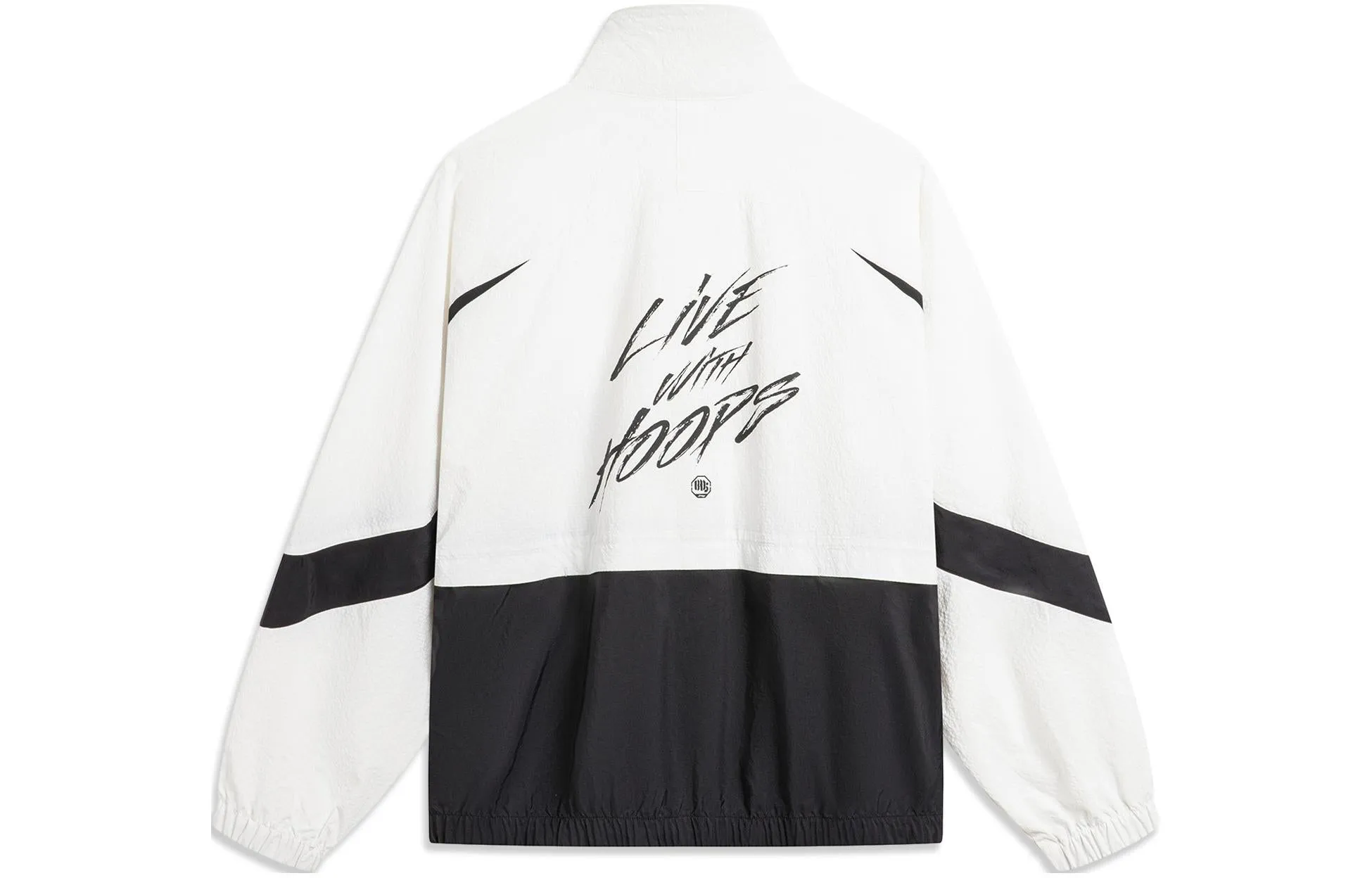 Li-Ning BadFive Hoops Graphic Jacket 'White Black' AFDU419-2 sold by KicksCrew product image thumbnail 2