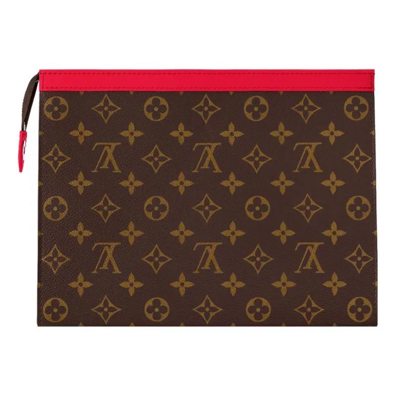 LOUIS VUITTON Pochette Voyage MM Monogram Macassar Canvas 'Red' M82857 sold by KicksCrew