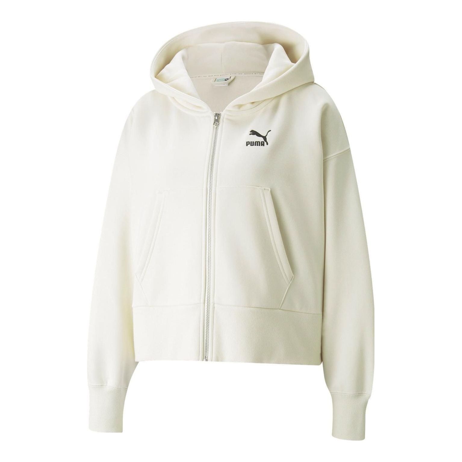 (WMNS) Puma Classics Oversized Full Zip Hoodie Jacket 'White' 534369-73 sold by KicksCrew