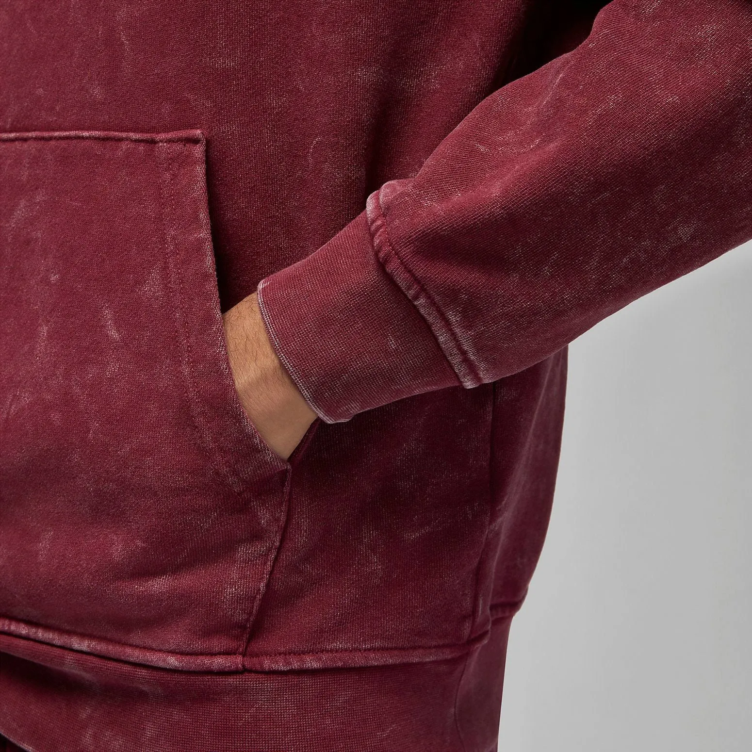 Air Jordan Essential Washed Fleece Hoodie 'Burgundy' DR3087-680 sold by KicksCrew product image thumbnail 4