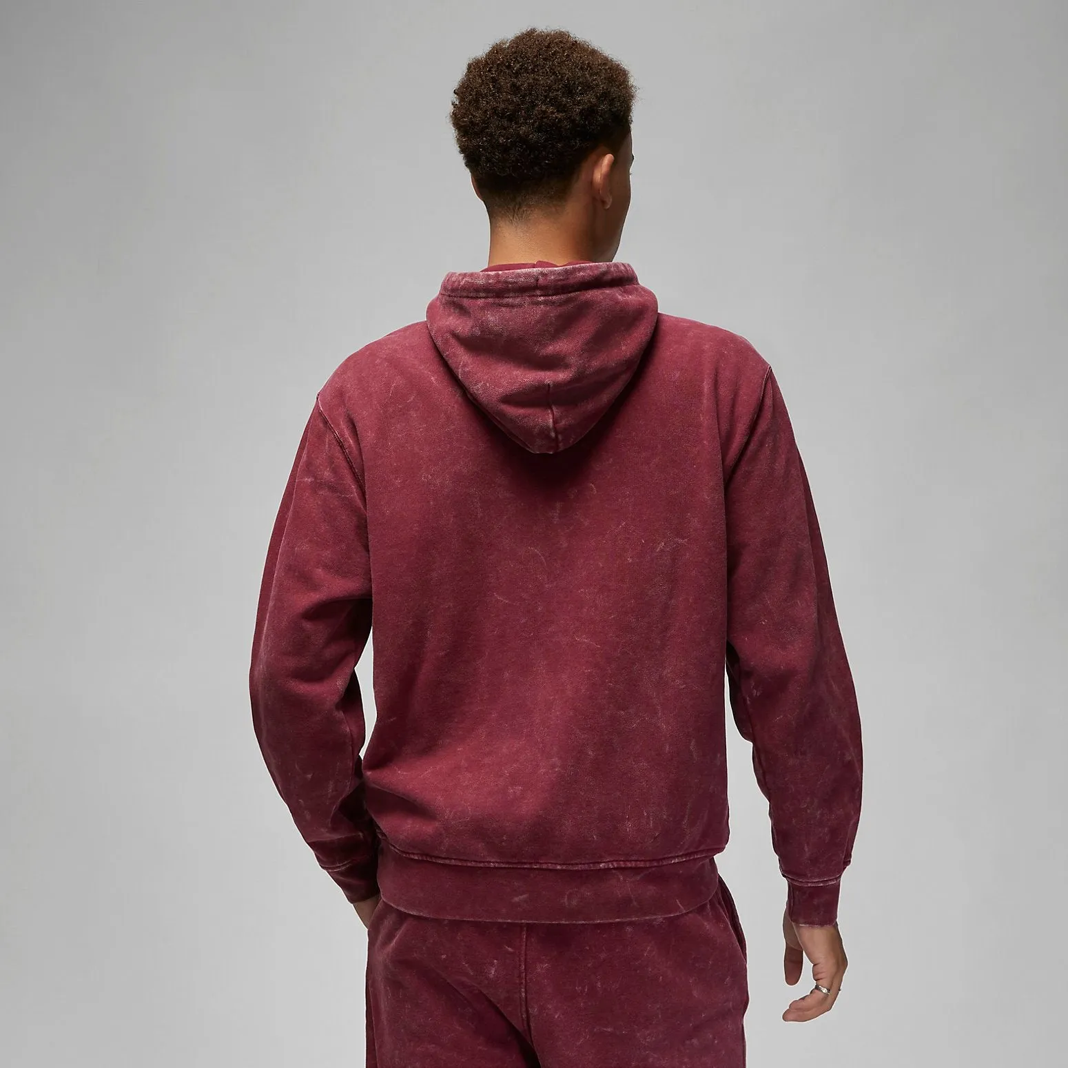 Air Jordan Essential Washed Fleece Hoodie 'Burgundy' DR3087-680 sold by KicksCrew product image thumbnail 2