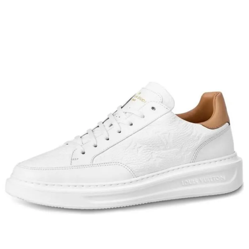 LOUIS VUITTON Beverly Hills Sneakers 'White Monogram with Caramel Top' 1A7WG6 sold by KicksCrew