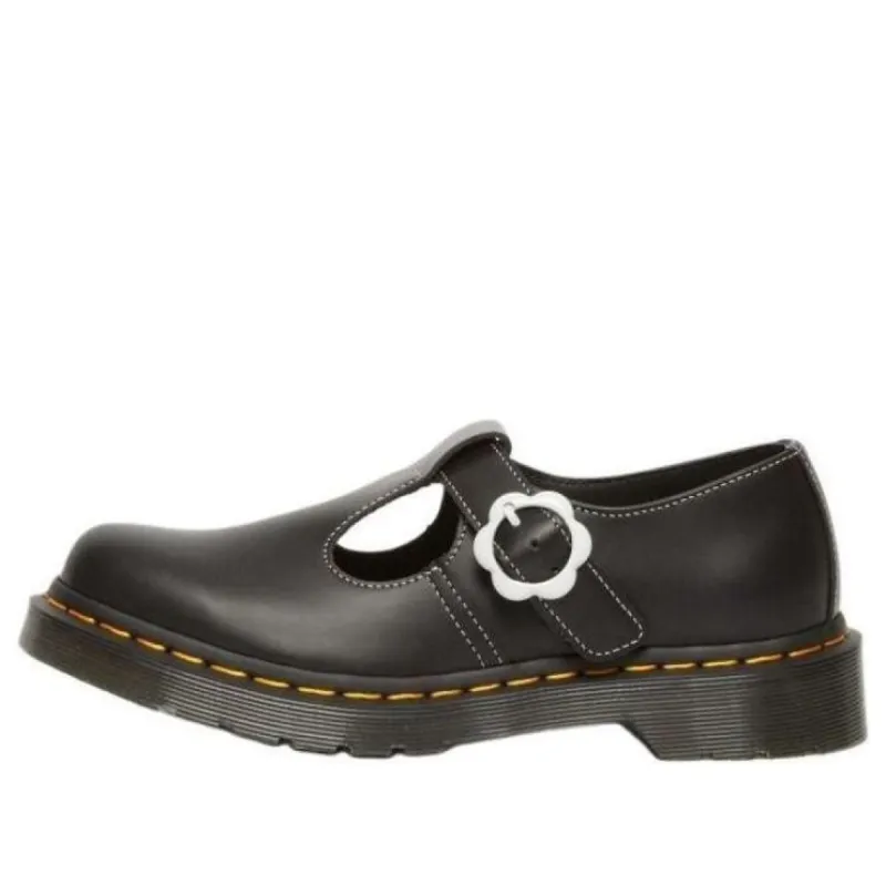 (WMNS) Dr. Martens Polley Smooth Leather Mary Janes 'Black' 31687001 sold by KicksCrew