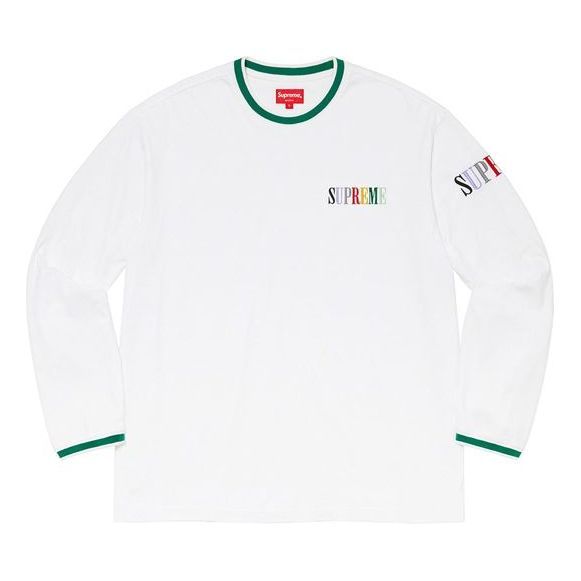Supreme Multi Color Logo L/S Top 'White Green' SUP-FW20-276 sold by KicksCrew
