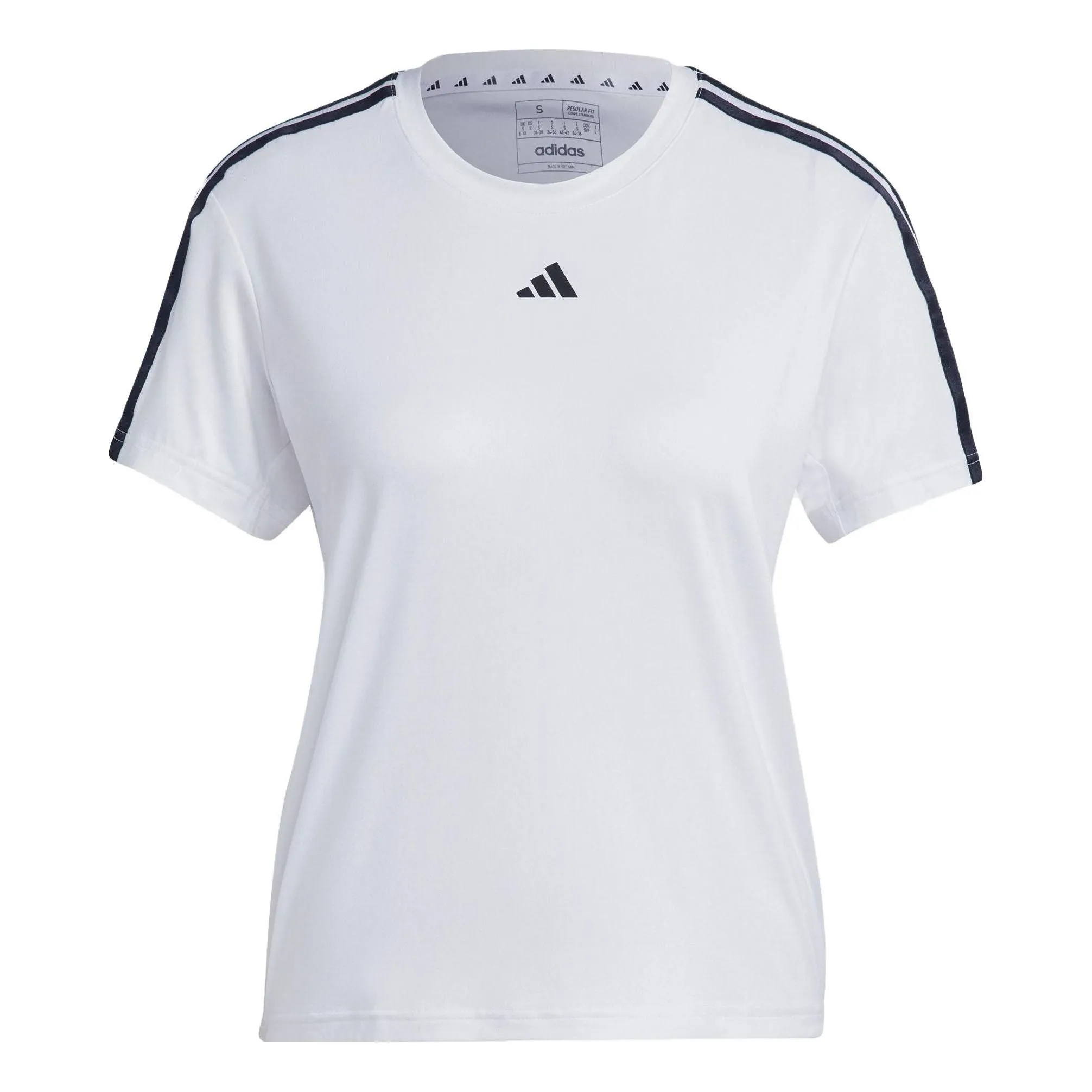 (WMNS) adidas Aeroready Train Essentials 3-Stripes T-Shirt Asia Sizing 'White Black' IC5040 sold by KicksCrew
