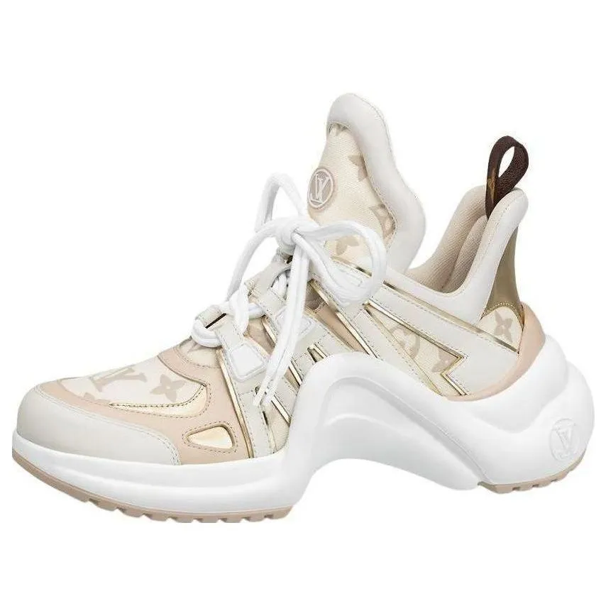 (WMNS) LOUIS VUITTON LV Archlight Sneakers 'Beige Monogram Gold' 1ABHQ5 sold by KicksCrew
