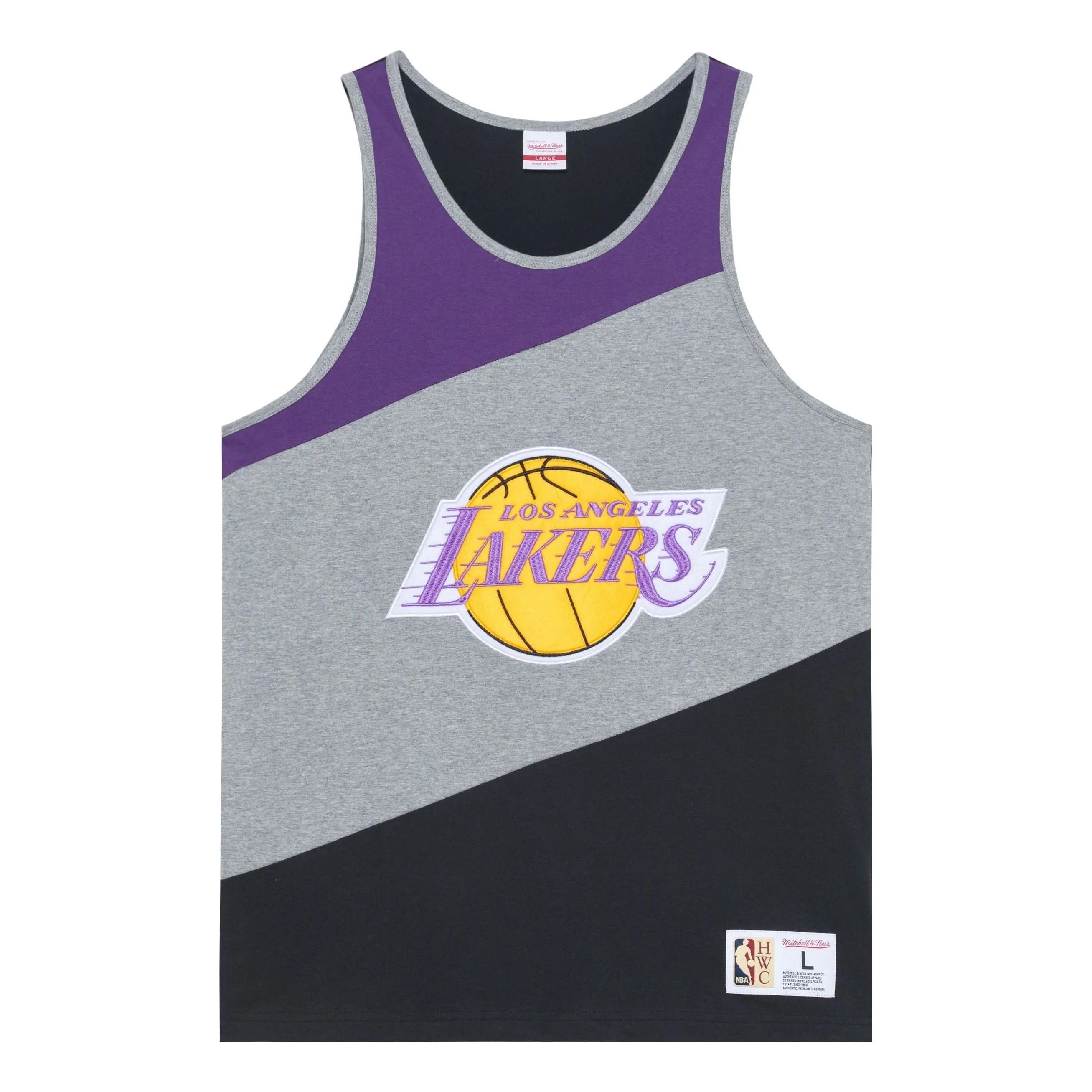 Mitchell & Ness x NBA HWC Colorblocked Cotton Tank 'LA Lakers' TTNK5120-LALYYPPPGHBK sold by KicksCrew