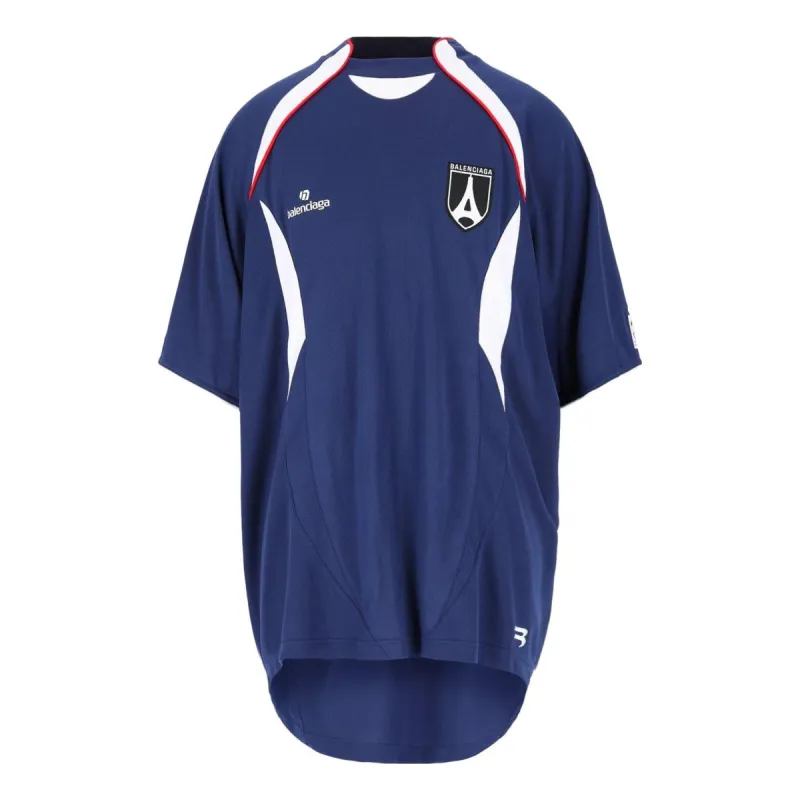 Balenciaga Soccer T-shirt Oversized 'Blue' 641664TJV054482 sold by KicksCrew