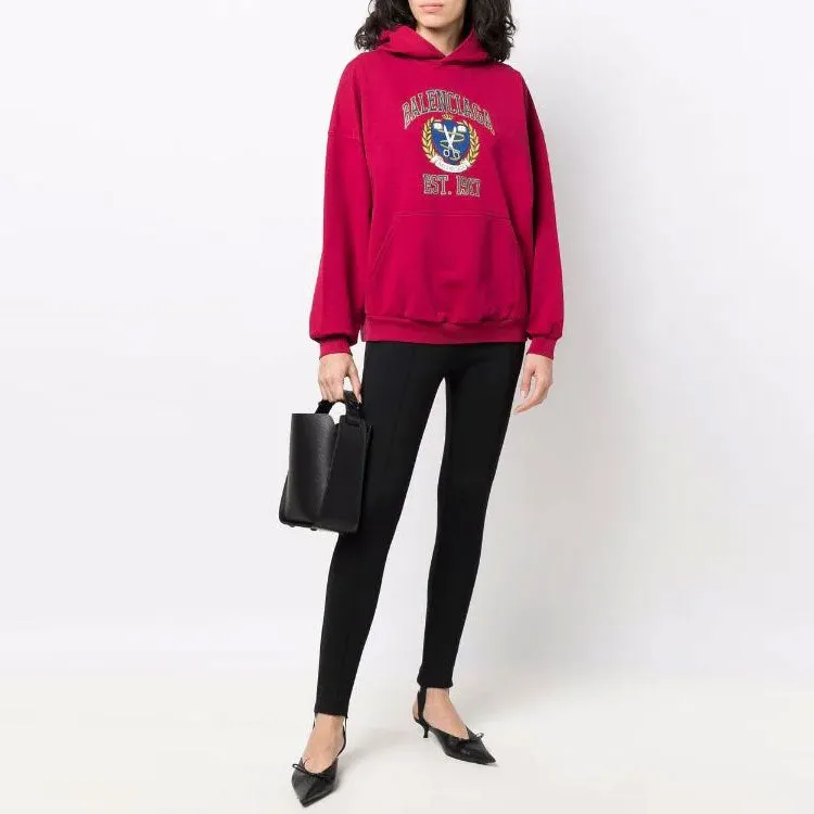 Balenciaga Est. 1917 College Logo Print Hoodie Wide Fit 'Red' 675003TLV906163 sold by KicksCrew product image thumbnail 3