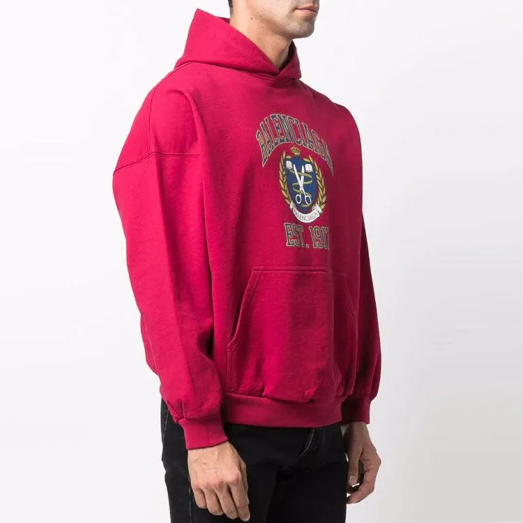 Balenciaga Est. 1917 College Logo Print Hoodie Wide Fit 'Red' 675003TLV906163 sold by KicksCrew product image thumbnail 5