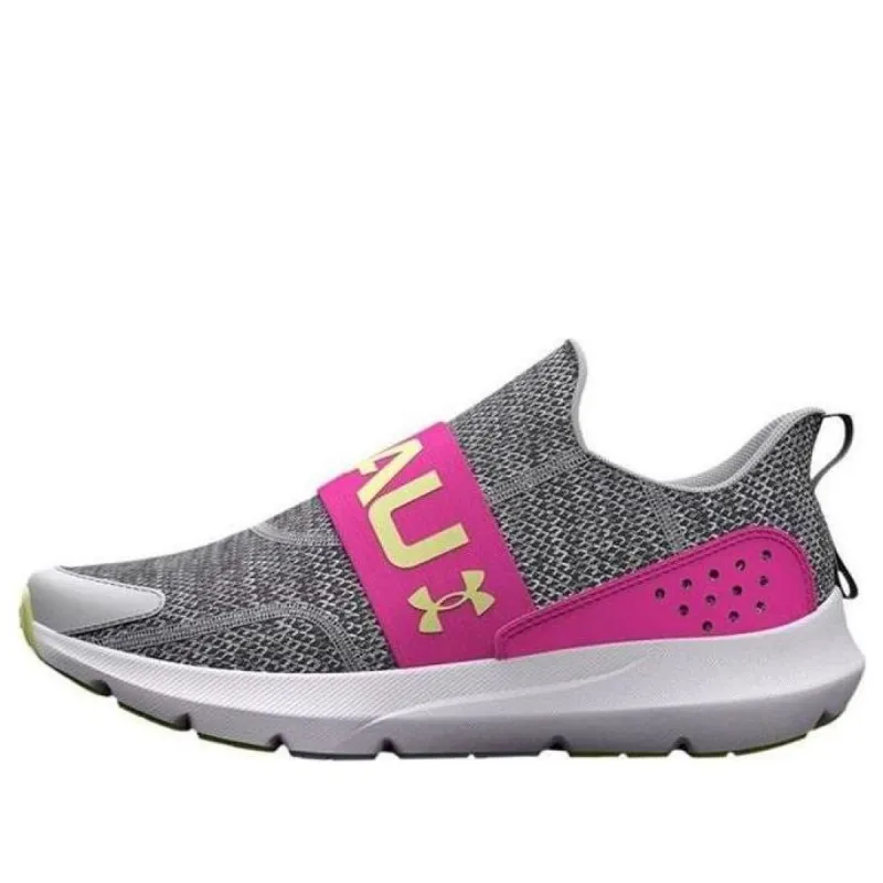 (GS) Under Armour Surge 3 Slip 'Halo Grey Rebel Pink' 3026531-100 sold by KicksCrew