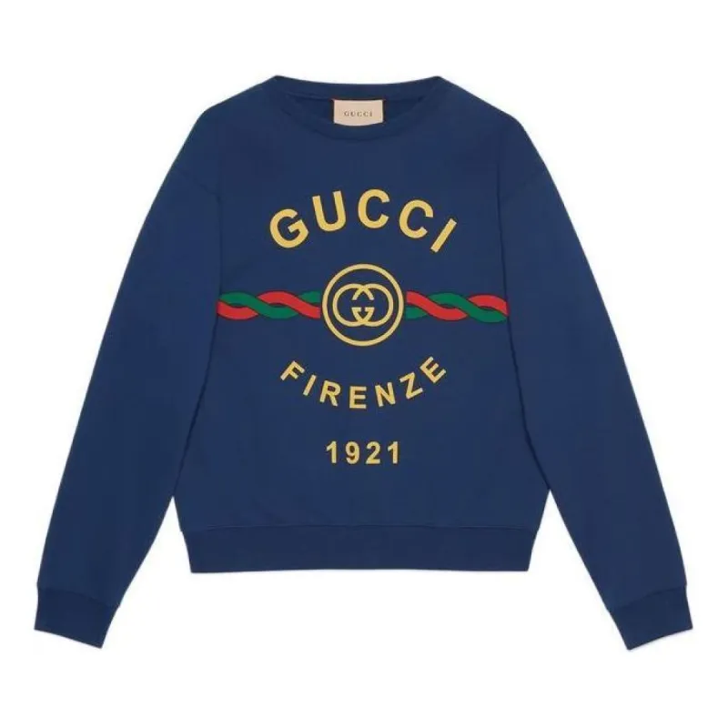 GUCCI Cotton Gucci Firenze 1921 sweatshirt 'Blue' 626990-XJD7O-4409 sold by KicksCrew