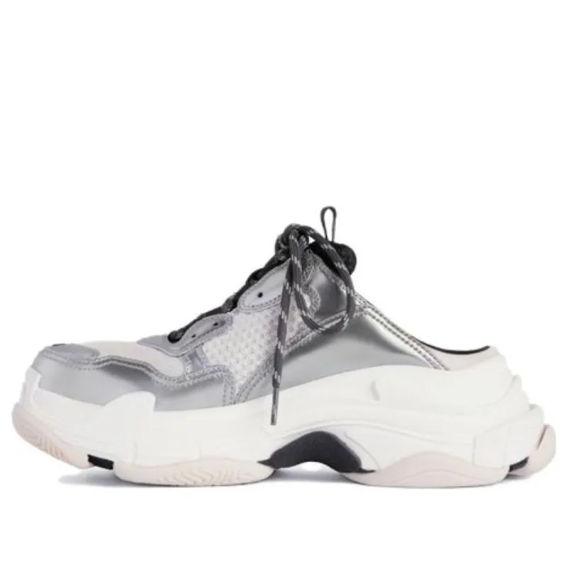 (WMNS) Balenciaga Triple S Mules 'Silver' 755686W2FWM8191 sold by KicksCrew