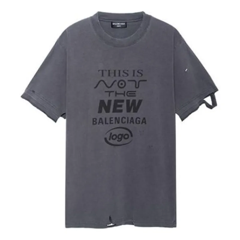 Balenciaga 'This Is Not' Logo T-shirt 'Grey' 661705TKVD91069 sold by KicksCrew