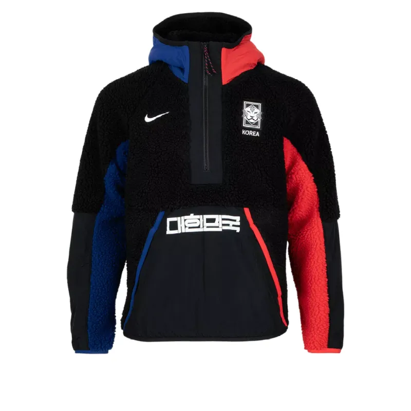 Nike South Korea NSW 1/2 Zip Winter Hoodie 'Black Blue Red' DN1088-010 made by Nike