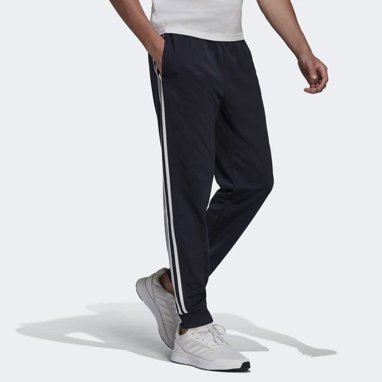 adidas Essentials Warm-Up Tapered 3-Stripes Track Pants 'Black' H46106 sold by KicksCrew product image thumbnail 2
