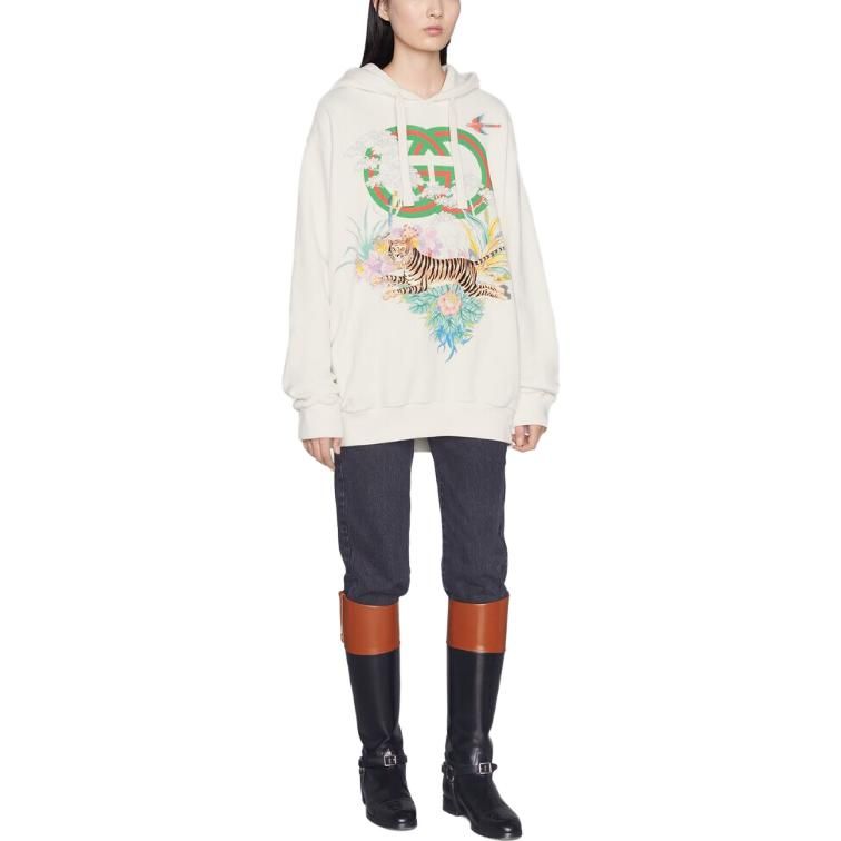 (WMNS) Gucci Tiger Interlocking G Hooded Sweatshirt 'Off-white' 615061-XJD4F-9095 sold by KicksCrew product image thumbnail 4