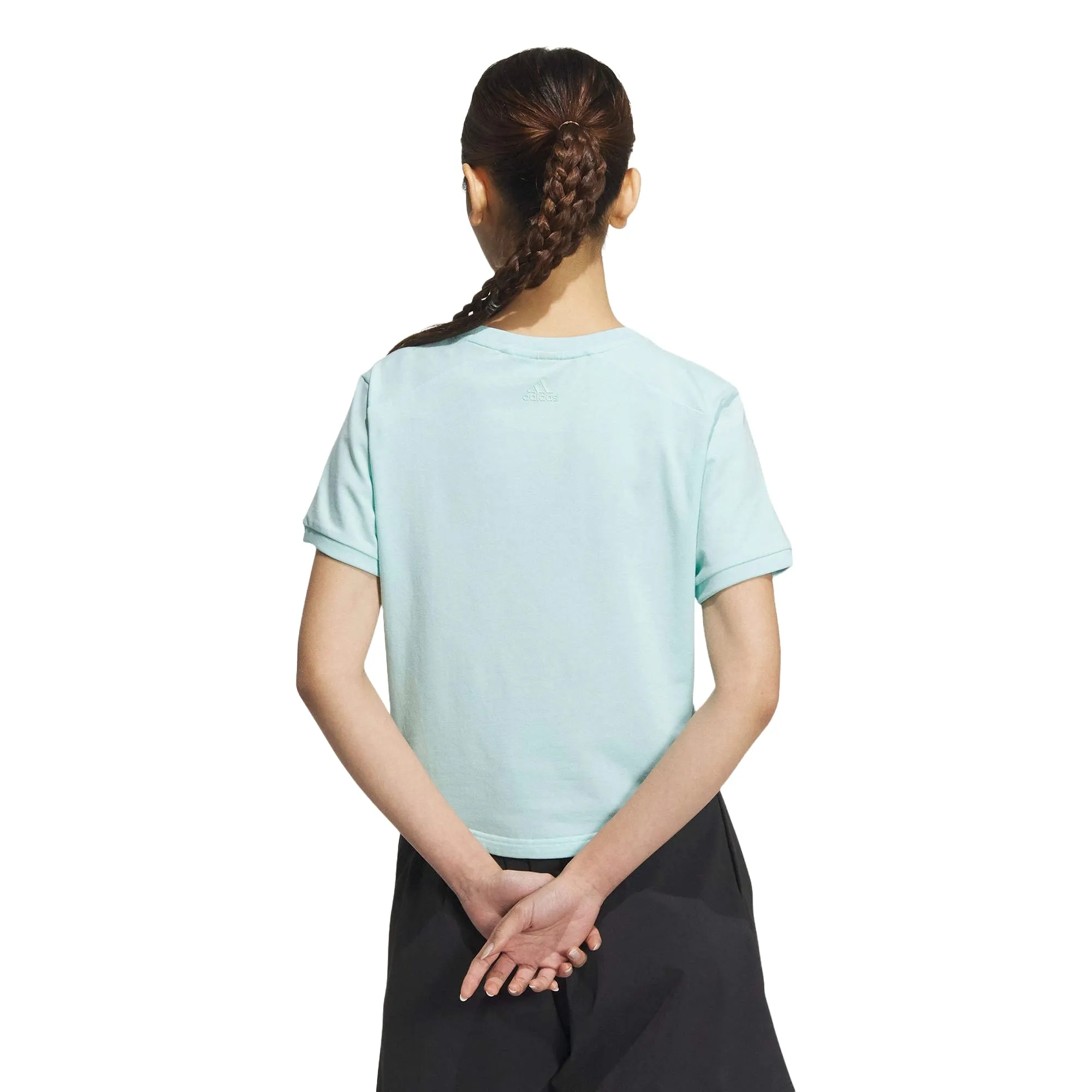 (WMNS) adidas Graphic Crop T-Shirt 'Teal Black' JN6664 sold by KicksCrew product image thumbnail 2