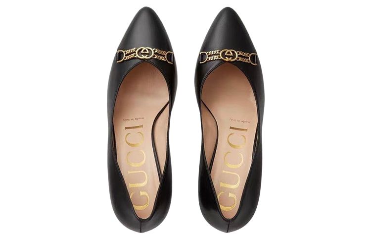 (WMNS) GUCCI Leather Pumps 'Black' 674858-C9D00-1000 sold by KicksCrew product image thumbnail 4