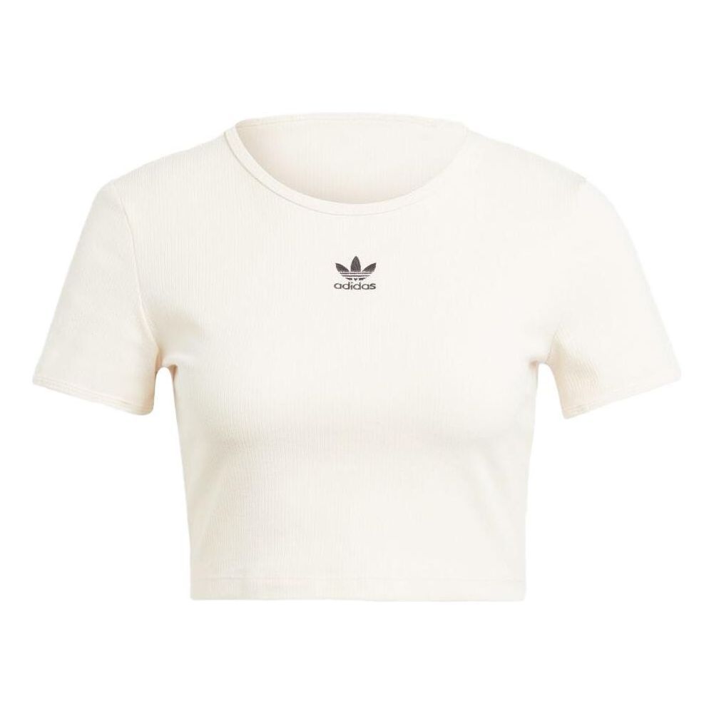 (WMNS) adidas originals Essentials Rib Tee 'White' IJ7804 sold by KicksCrew