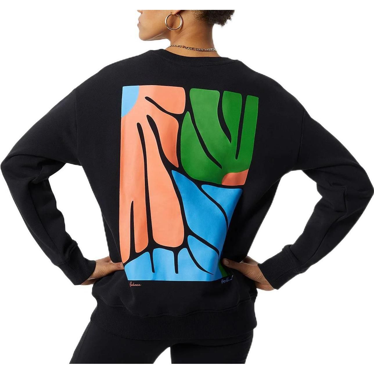 (WMNS) New Balance Athletics Kim Van Vuuren Crew Sweatshirt 'Black' WT23550-BK sold by KicksCrew product image thumbnail 3