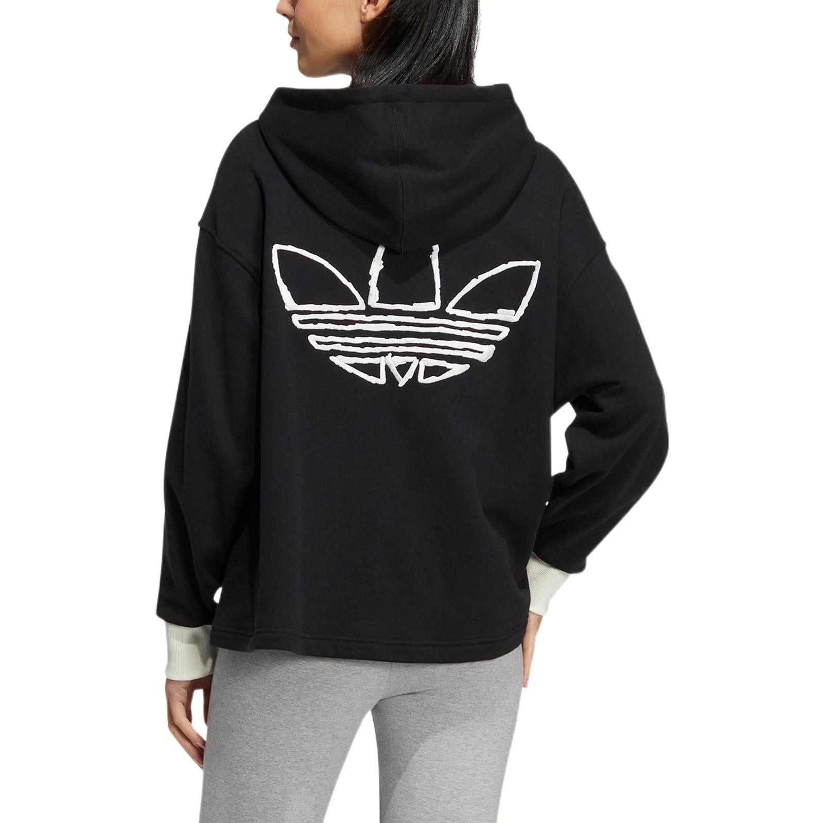 (WMNS) adidas Originals Trefoil Hoodie 'Black' IC8137 sold by KicksCrew product image thumbnail 3