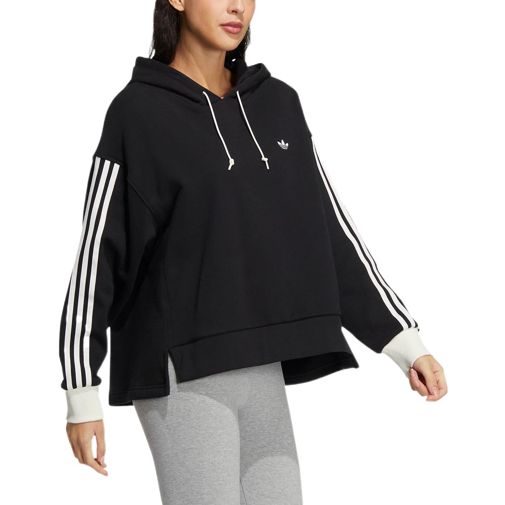 (WMNS) adidas Originals Trefoil Hoodie 'Black' IC8137 sold by KicksCrew product image thumbnail 4