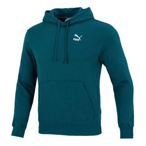 Puma Classics Small Logo Training Hoodie 'Green' 537849-24 sold by KicksCrew