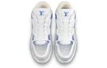 LOUIS VUITTON Trainer Sneakers 'White with Shiny Grey Blue Crystals' 1A8AI1 sold by KicksCrew