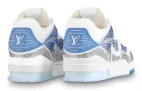 LOUIS VUITTON Trainer Sneakers 'White with Shiny Grey Blue Crystals' 1A8AI1 sold by KicksCrew