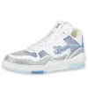 LOUIS VUITTON Trainer Sneakers 'White with Shiny Grey Blue Crystals' 1A8AI1 sold by KicksCrew