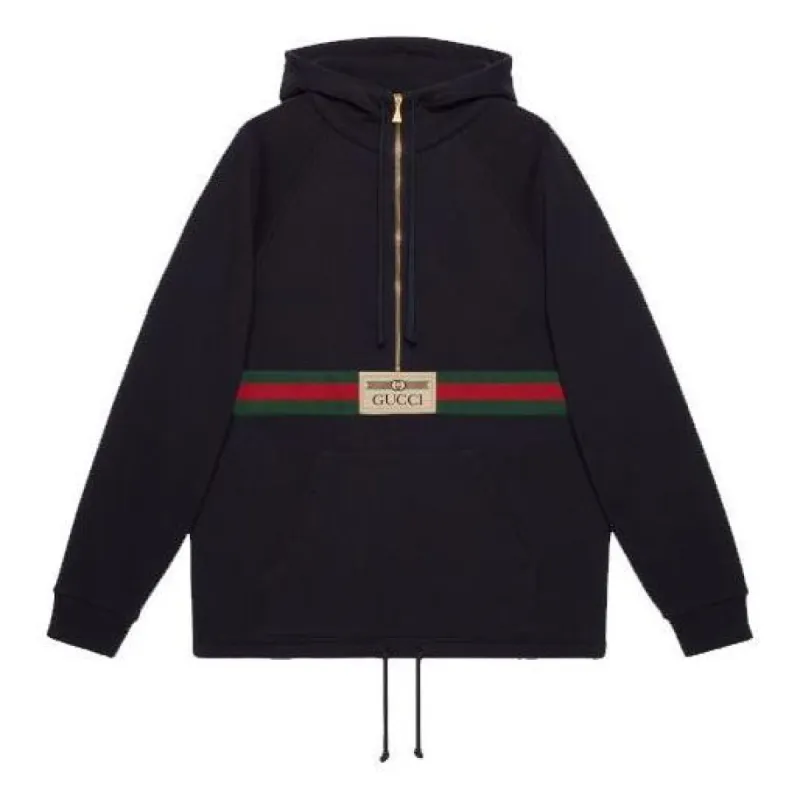 GUCCI Web with vintage Gucci Logo Sweatshirt 'Ink Blue' 644656-XJC3W-4440 sold by KicksCrew