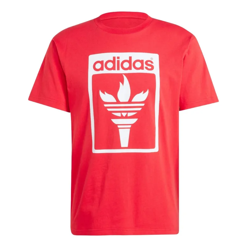 adidas Trefoil Torch T-Shirt Asia Sizing 'Red' JJ1219 sold by KicksCrew