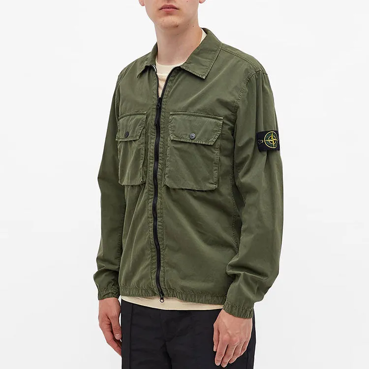 STONE ISLAND 2 Pocket Brushed Cotton Shirt Jacket 'Sage' 7515113WN-V0155 sold by KicksCrew product image thumbnail 3