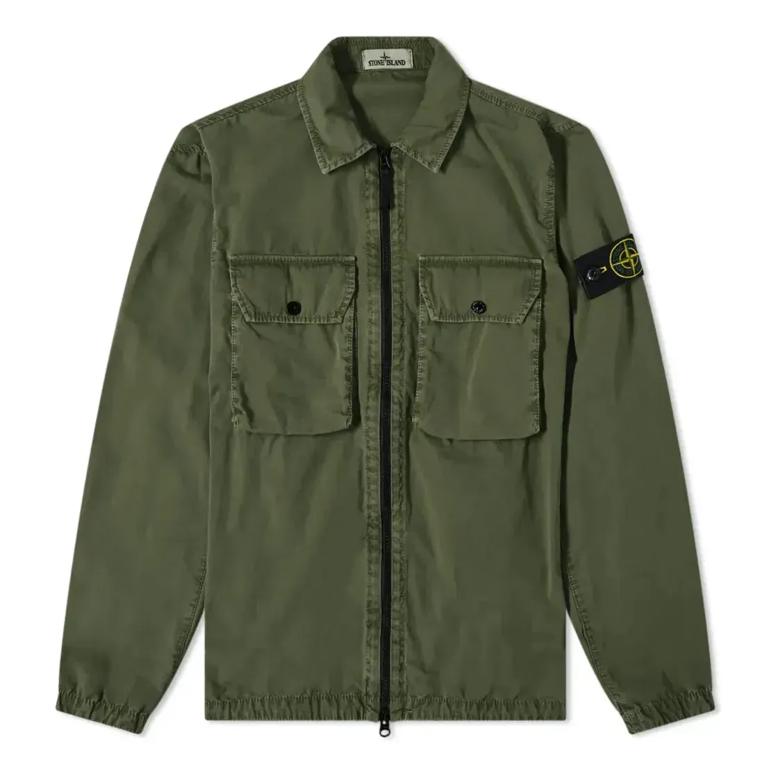 STONE ISLAND 2 Pocket Brushed Cotton Shirt Jacket 'Sage' 7515113WN-V0155 sold by KicksCrew