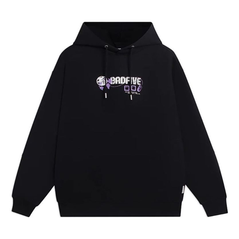 Li-Ning BadFive Hoops Graphic Hoodie 'Black' AWDSD37-4 sold by KicksCrew