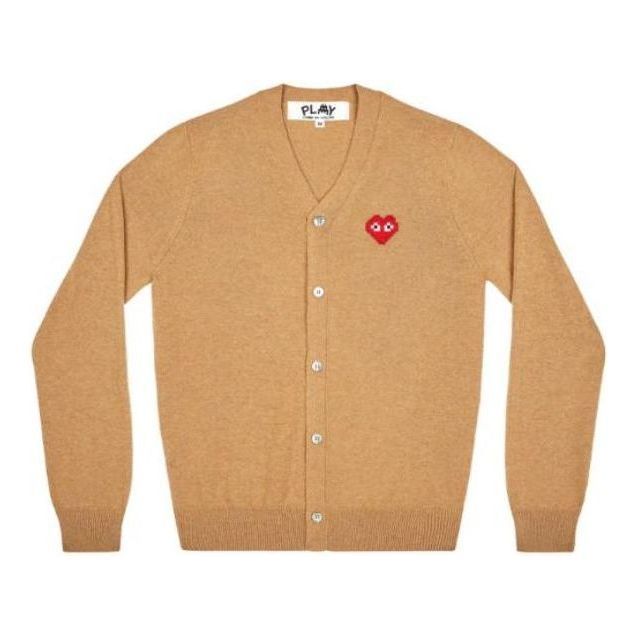 COMME des GARCONS PLAY Cardigan Invader Emblem 'Camel' AZ-N084-051-3 sold by KicksCrew