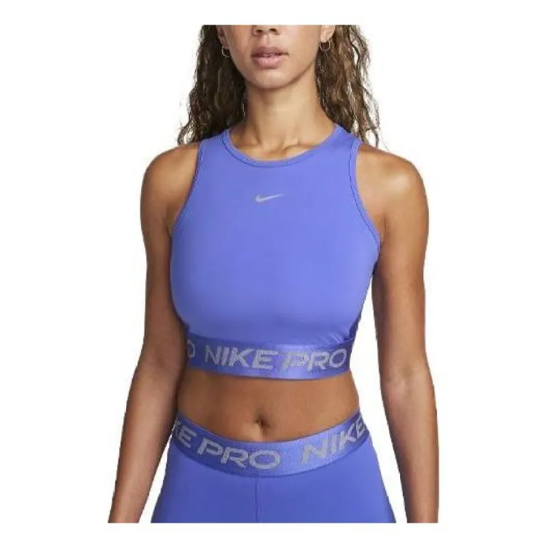 (WMNS) Nike Pro Dri-FIT Cropped Tank Top 'Blue Joy' FB5588-413 sold by KicksCrew