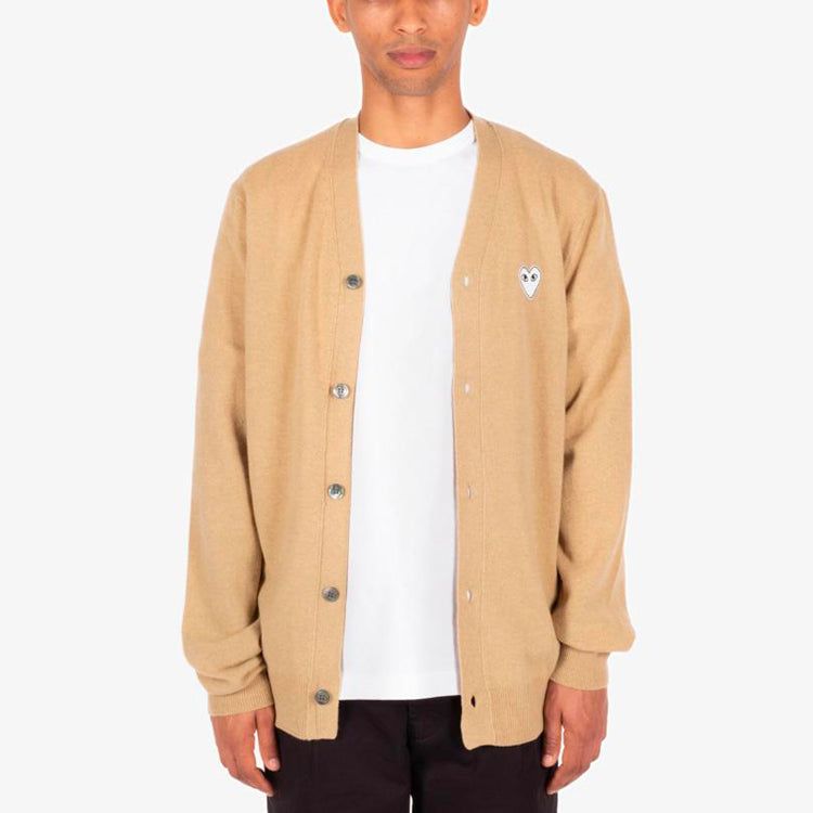 COMME des GARCONS PLAY Cardigan White Heart 'Camel' AZ-N066-051-2 sold by KicksCrew product image thumbnail 3