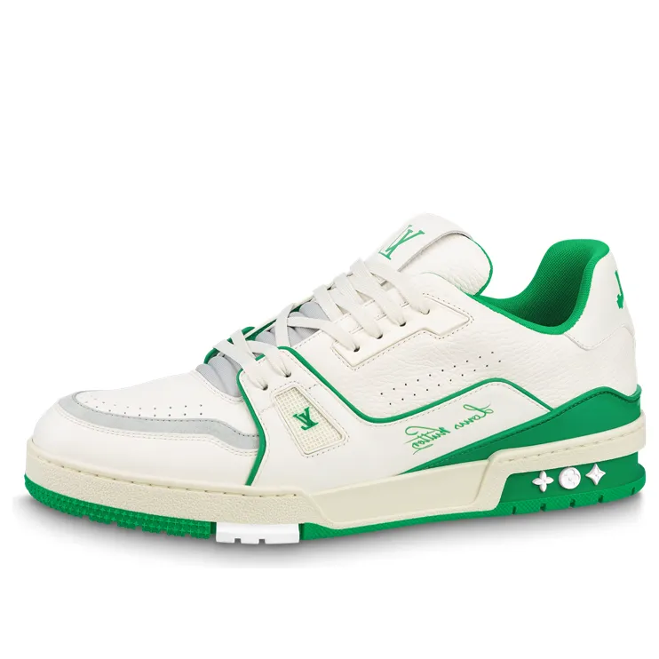 LOUIS VUITTON LV Trainers 'White Green' 1ABNIS sold by KicksCrew