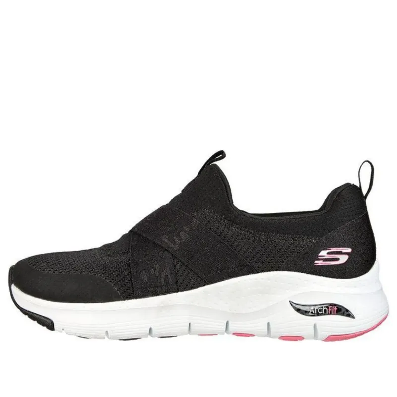 (WMNS) Skechers Arch Fit - Modern Rhythm 'Black Hot Pink' 149717-BKHP sold by KicksCrew