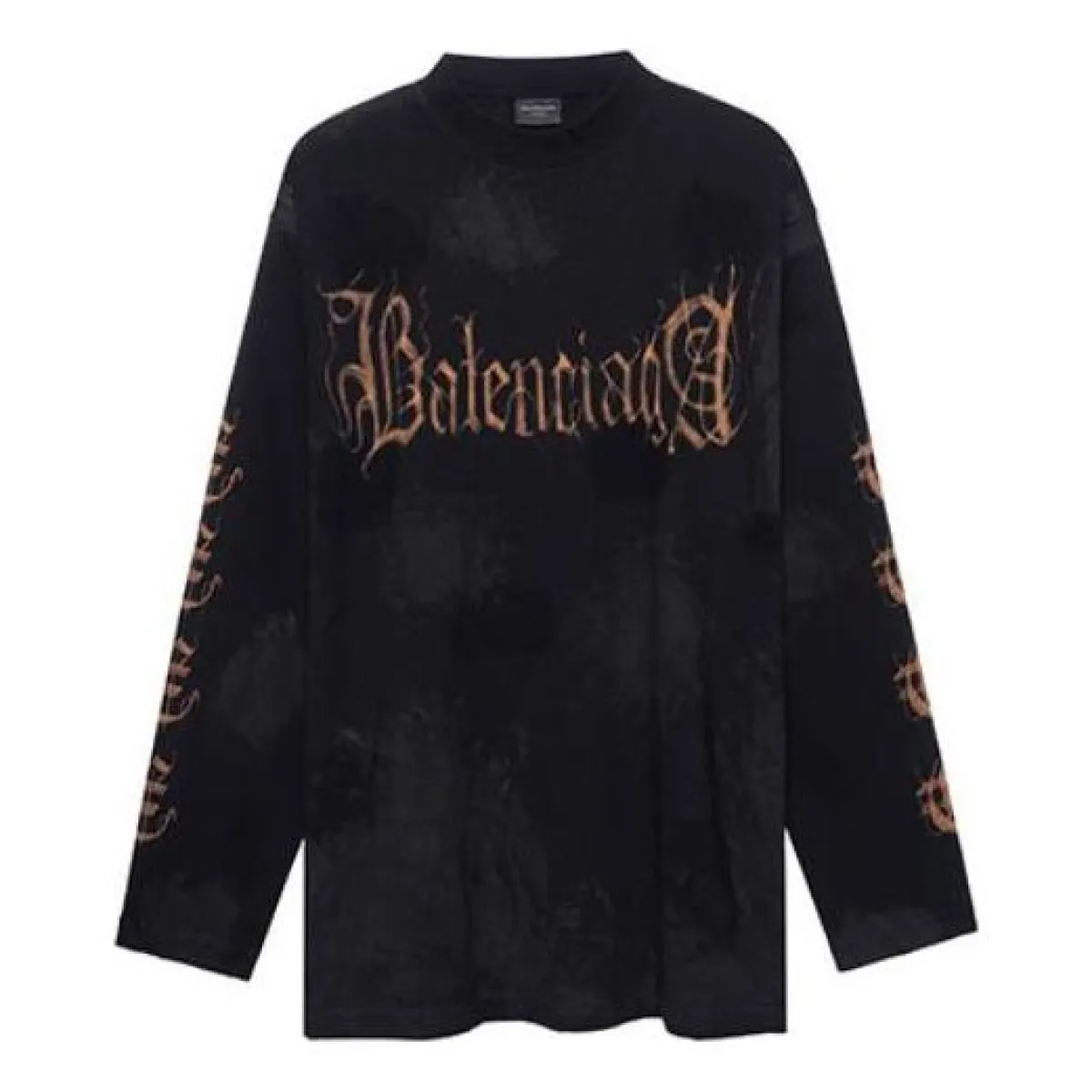 Balenciaga Heavy Metal Long Sleeve T-Shirt Oversized Fit 'Black