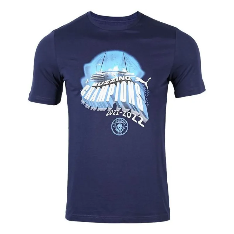 Puma MCFC Winners T-Shirt 'Navy' 773778-01 sold by KicksCrew