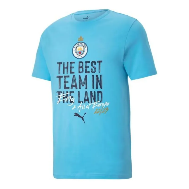 Puma X Manchester City UCL 22/23 Winners T-Shirt 'Blue' 778684-04 sold by KicksCrew