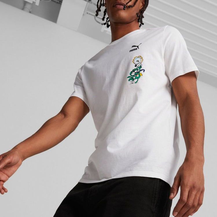 Puma Classic Super Graphic T-Shirt 'White' 621993-02 sold by KicksCrew product image thumbnail 5