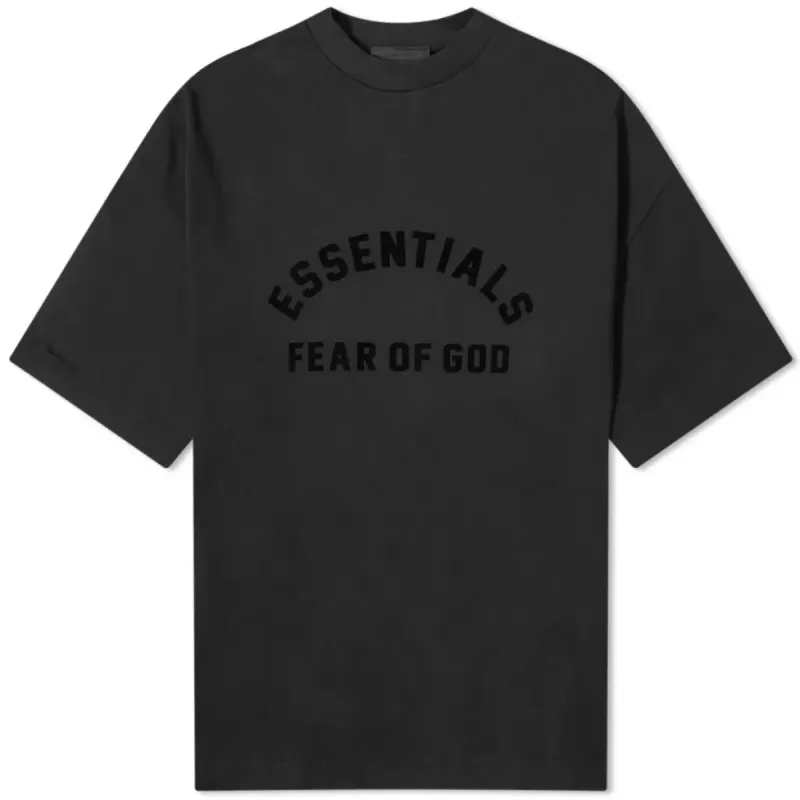 Fear of God Essentials SS24 Spring Printed Logo T-shirt 'Jet Black' 125SP242004F sold by KicksCrew
