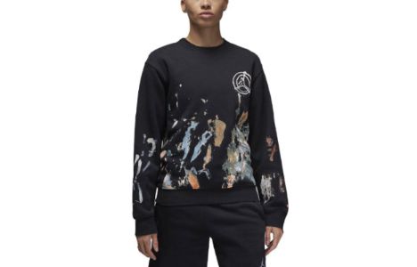 Air Jordan Artist Series by Jammie Holmes Fleece Crew-Neck Sweatshirt 'Black' FB6990-010 sold by KicksCrew