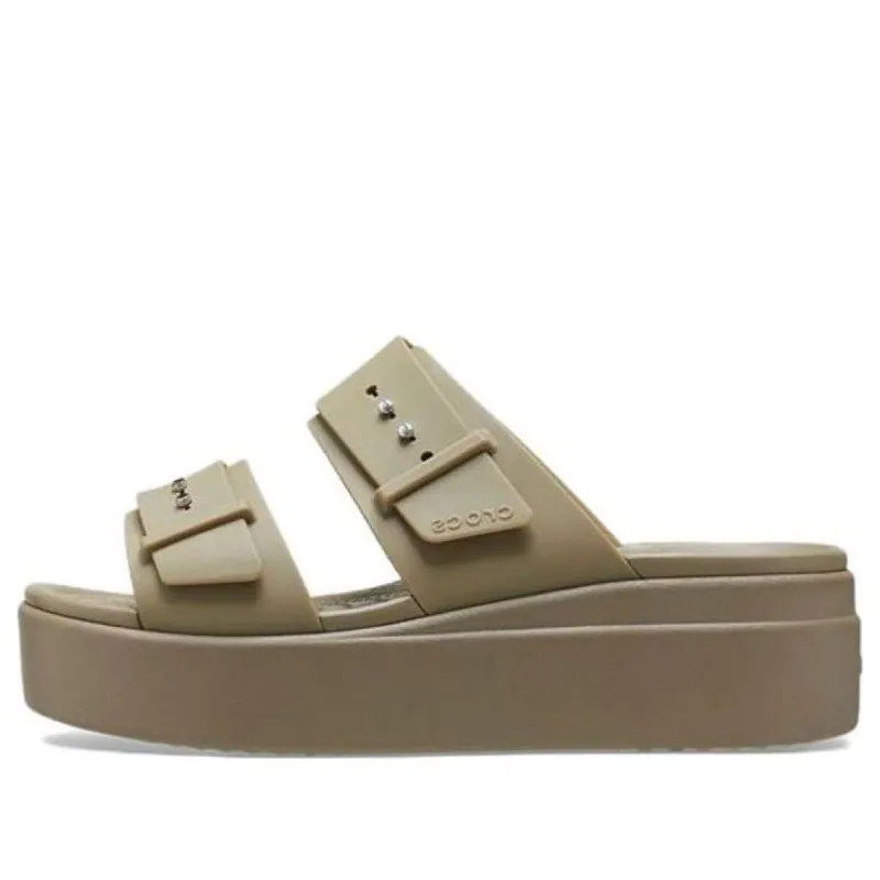 (WMNS) Crocs Brooklyn Low Sandals 'Khaki' 207431 sold by KicksCrew