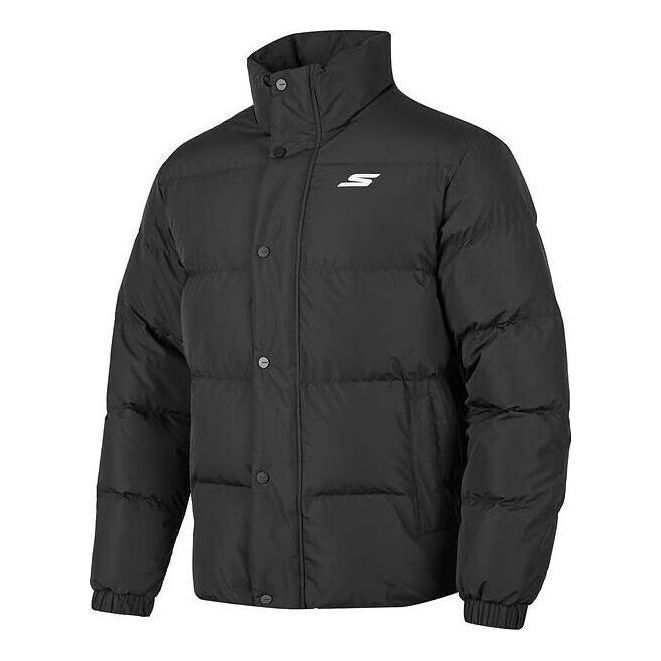 Skechers Letter Printed Waterproof Down Jacket 'Black' P423U038-0018 sold by KicksCrew