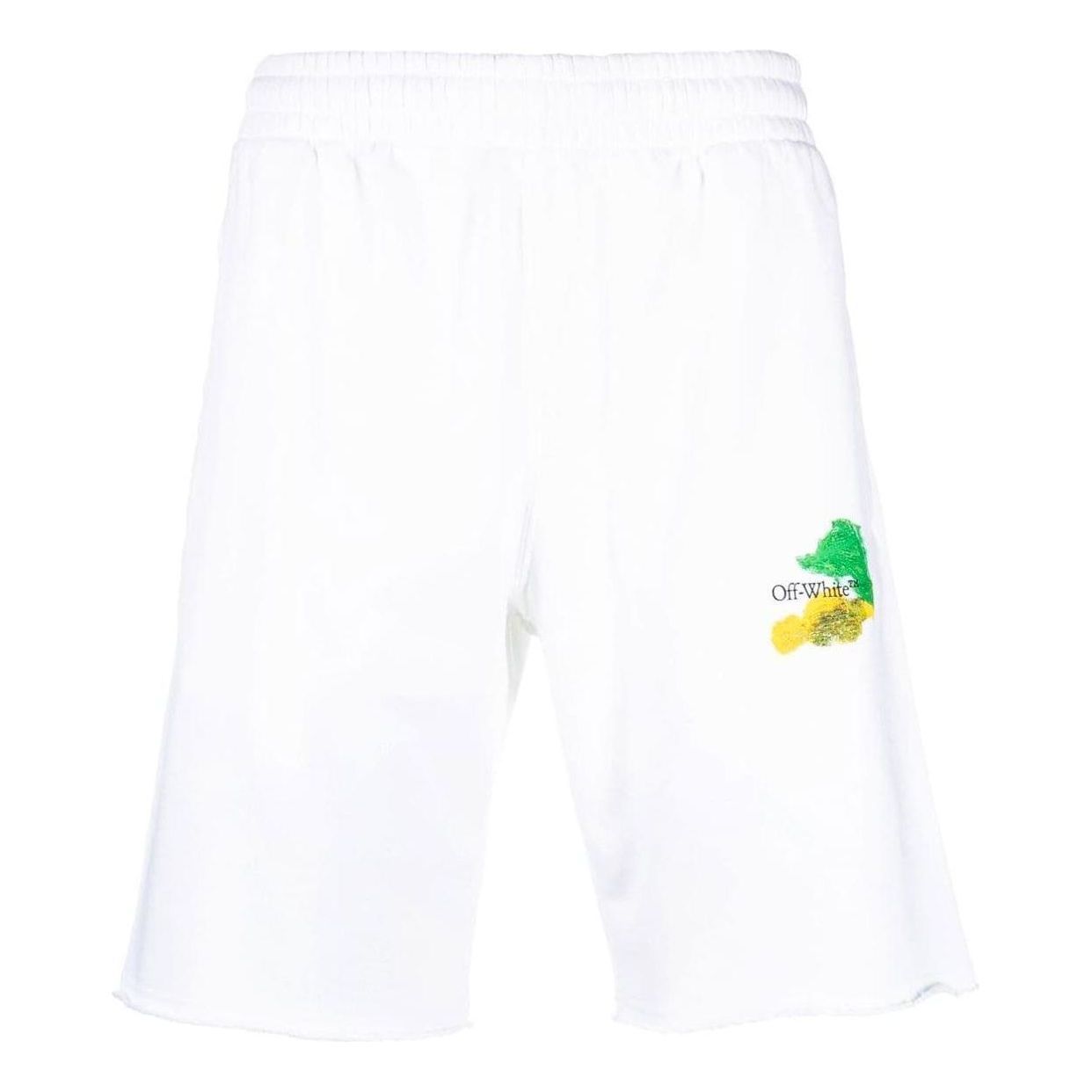 Off-White Brush Arrows Raw-Cut Shorts 'White' OMCI006S23FLE0020184 sold by KicksCrew